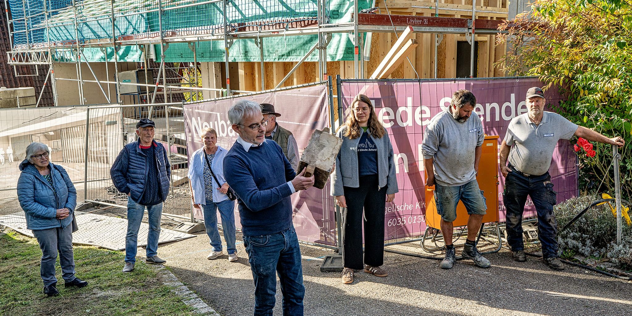 Döffingen feiert Richtfest für neues evangelisches Gemeindehaus