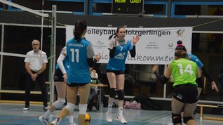 Joline Glaßmann (Nummer 7) und ihre Mitspielerinnen der Spvgg Holzgerlingen jubeln über einen Punktgewinn.	Bild: Zvizdiç