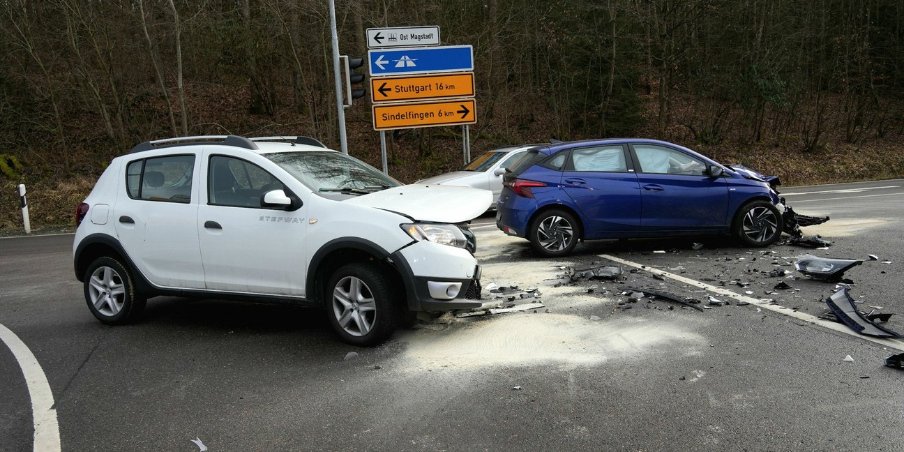 Ein Dacia prallte an der Aspenschopf-Kreuzung gegen einen Hyundai.