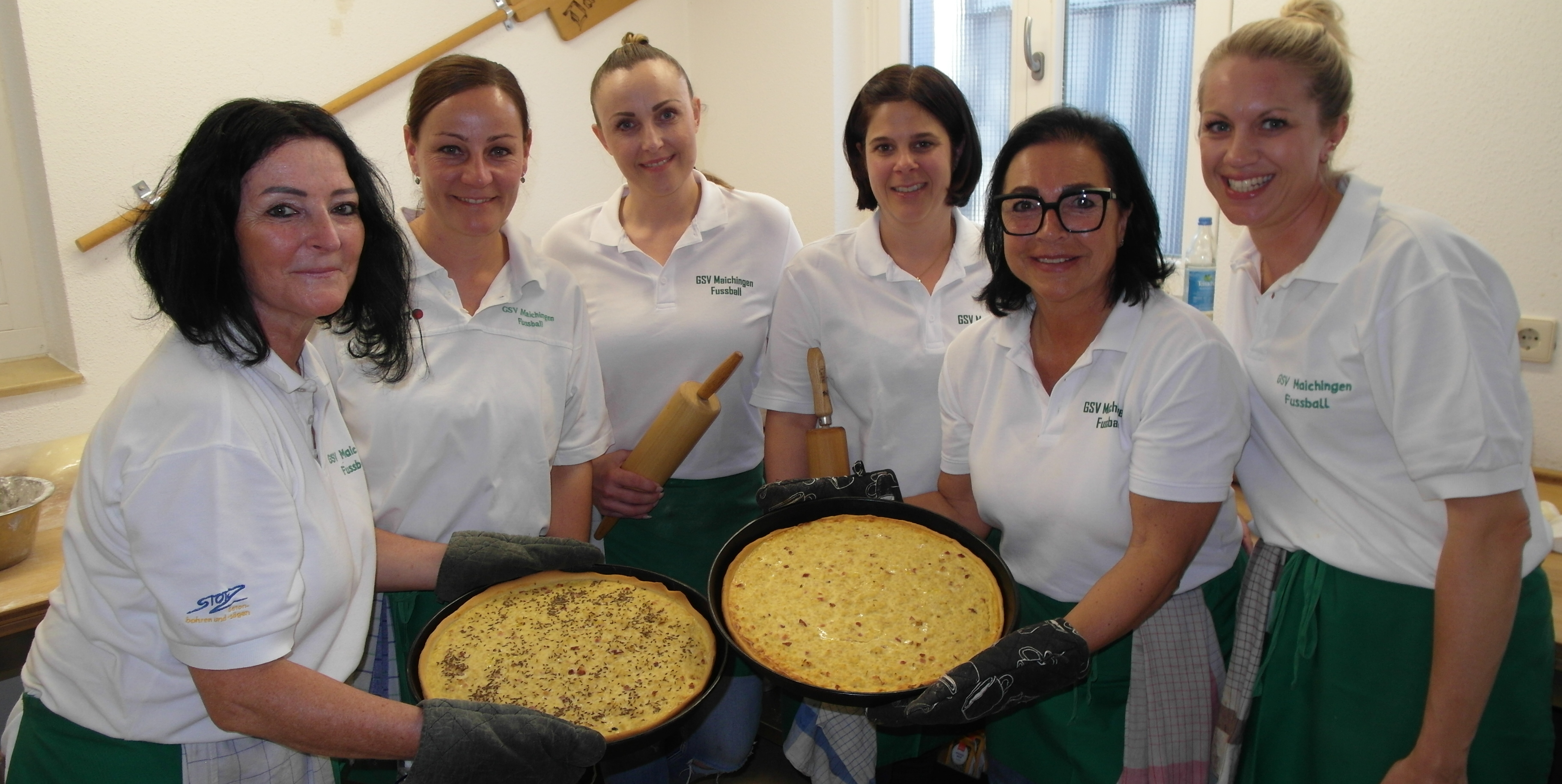 Das Zwiebelkuchen-Team des Maichinger Backhausfestes (von links): Silvia Klemm, Melanie Criscito, Antonija Mijic, Anja Wanner, Isolde Klauss, Nina Kniesel.