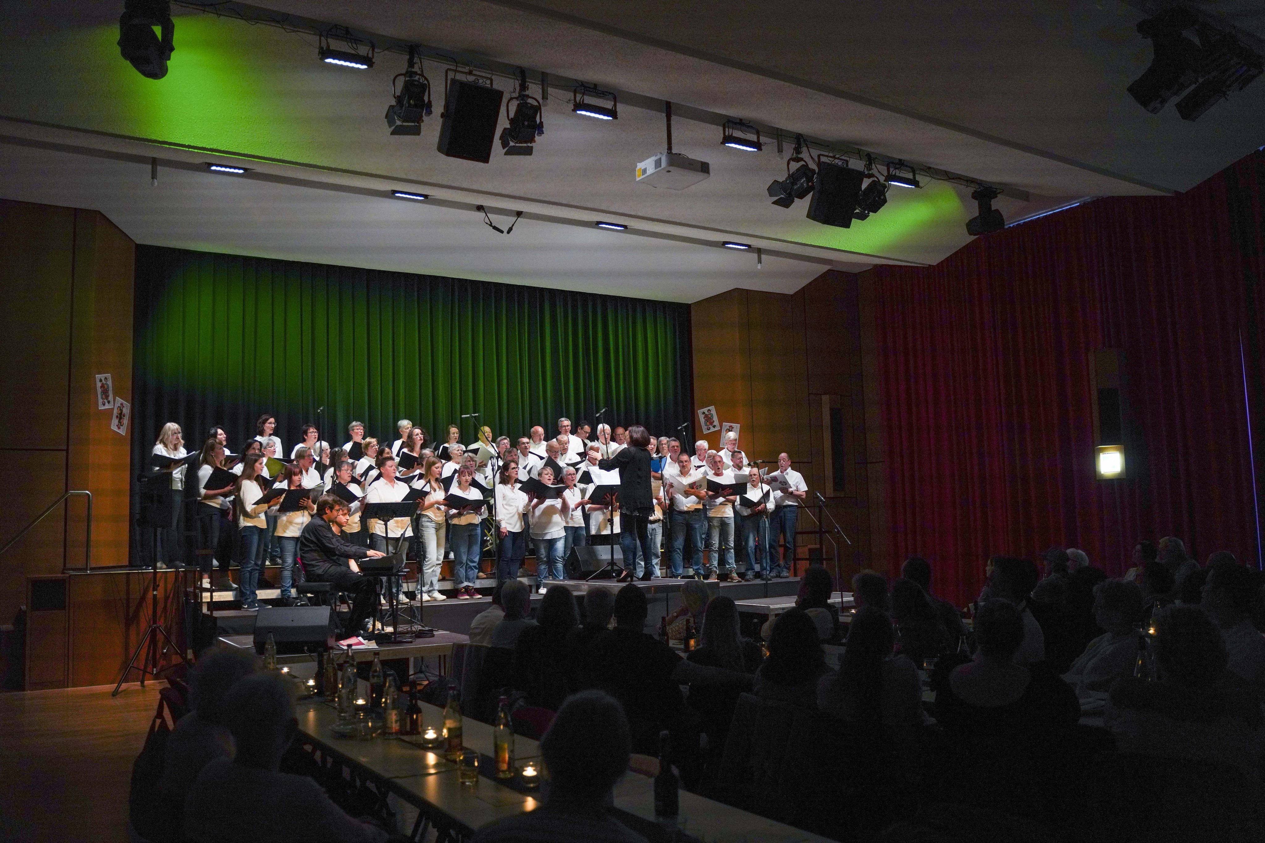 Über 300 Besucher feiern beim 66. Dorfabend des Gesangvereins Frohsinn in der Holzgerlinger Stadthalle.