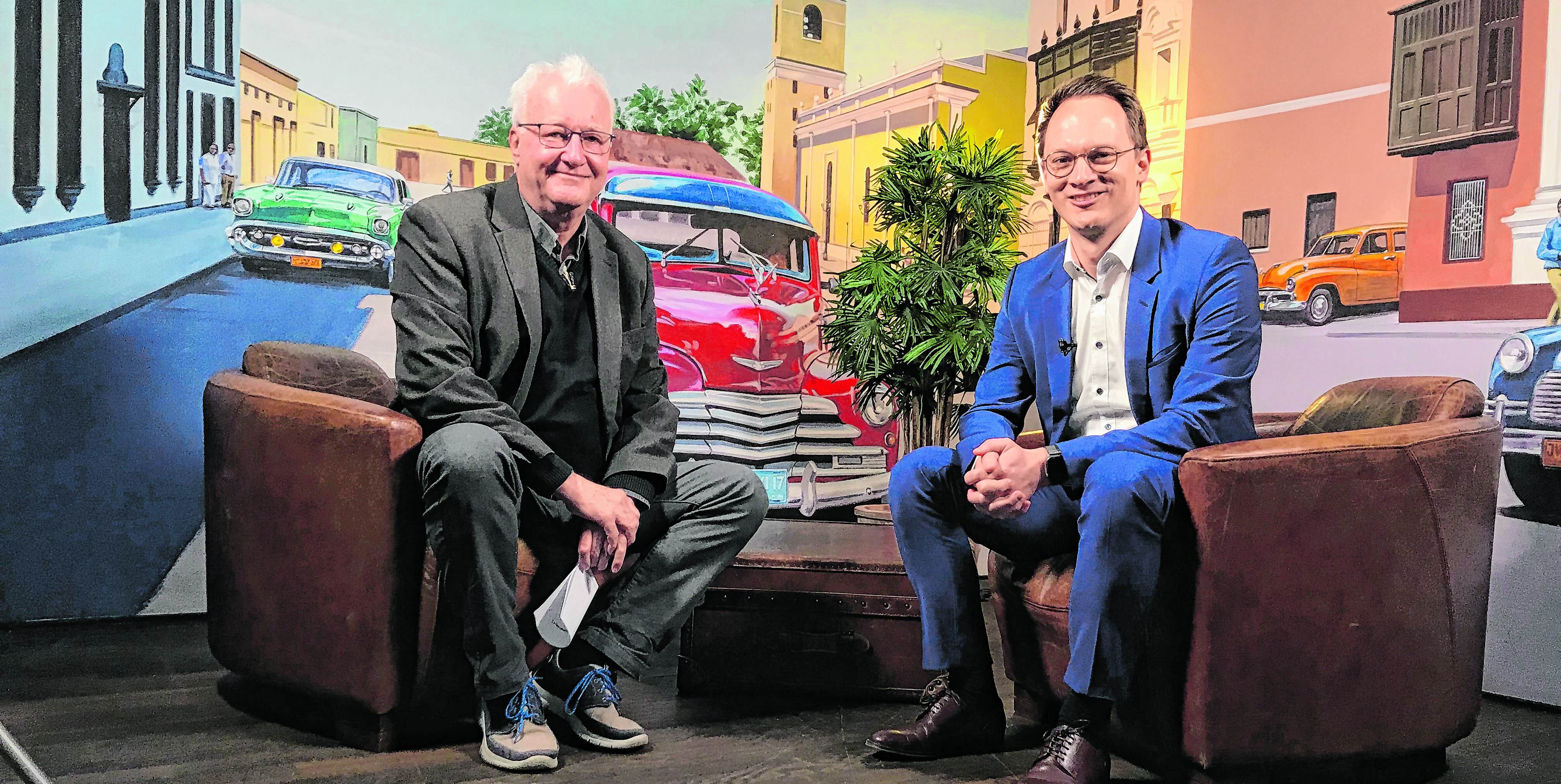 Niko Reith (rechts), Oberbürgermeister der Stadt Herrenberg, im Stadtgespräch Böblingen mit Hans-Jörg Zürn (Sindelfinger Zeitung/Böblinger Zeitung).