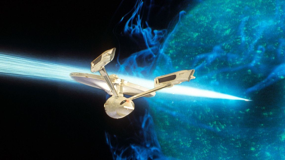 Mit Warp schneller als Licht? Im „Star-Trek“-Universum ist das kein Problem (hier eine Szene aus dem Film „Star Trek V: Final Frontier“ aus dem Jahr 1989).