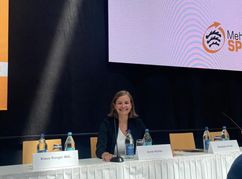 Anne Köhler beim 34. Landessportbundtag des Württembergischen Landessportbundes (WLSB) in Stuttgart.