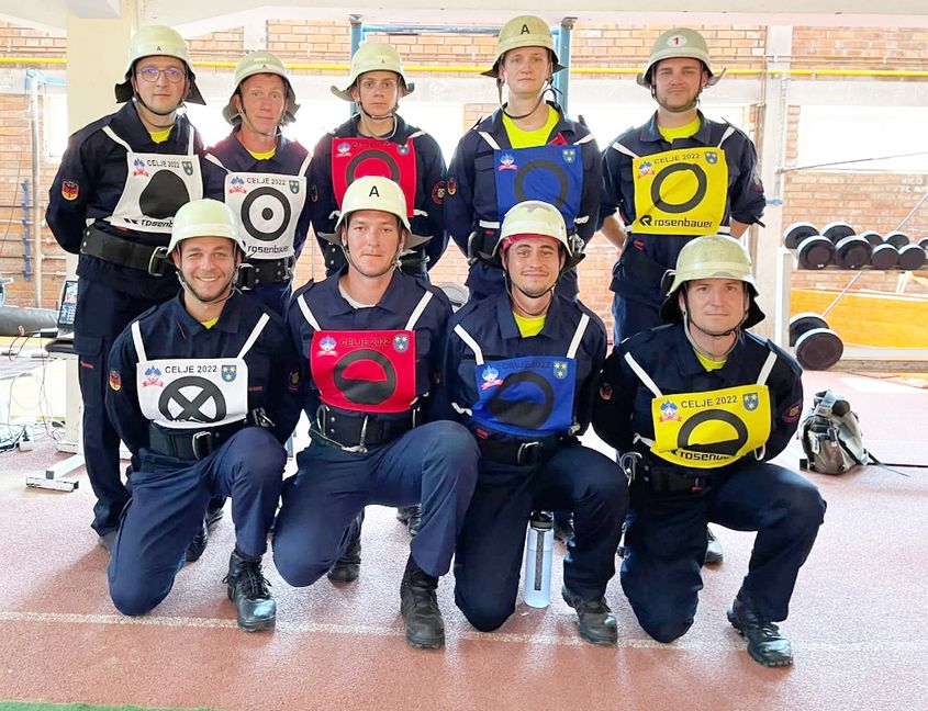 Der erfolgreiche Löschtrupp der Renninger Feuerwehr bei der Olympiade.                    Bild: Feuerwehr