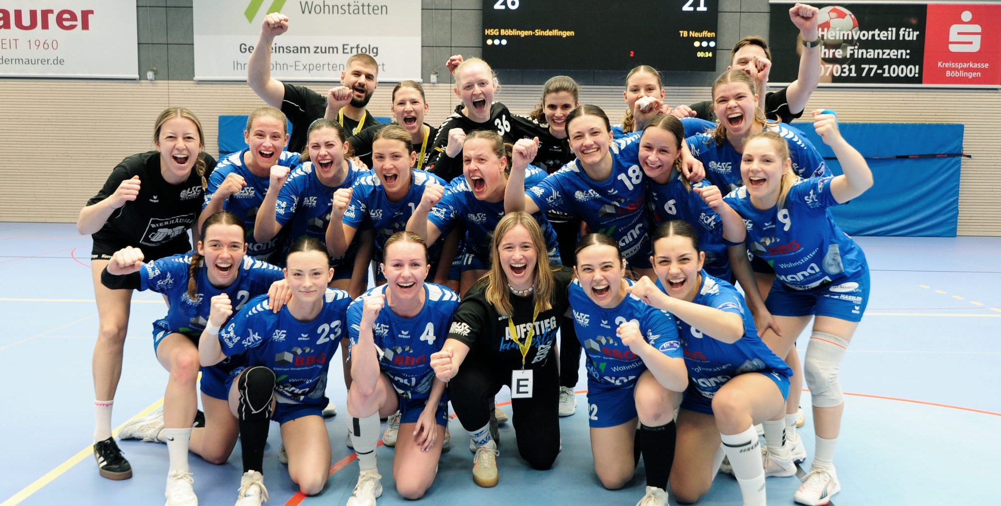 Der Jubel war groß nach dem erreichten Klassenverbleib bei den Landesliga-Handballerinnen der HSG Böblingen/Sindelfingen 2.