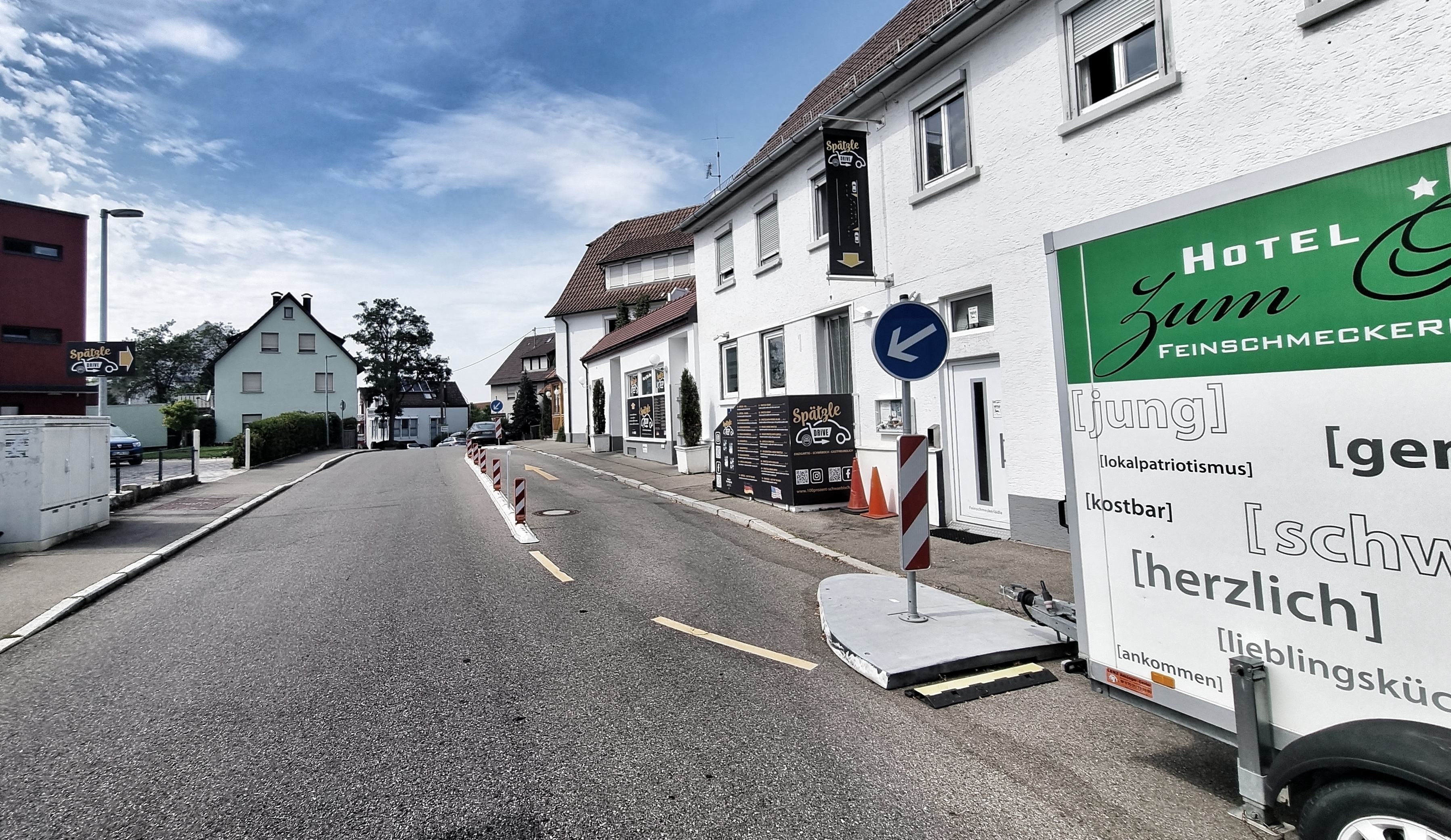 Seit April 2021 gibt es den „Spätzle Drive in“ des Hotel-Restaurants Reussenstein. Bild: Hamann