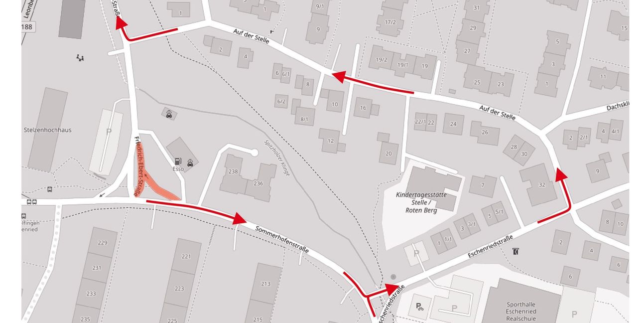 Verkehr wird ab 7. Oktober in der Friedrich-Ebert-Straße umgeleitet.Bild: Stadt Sindelfingen