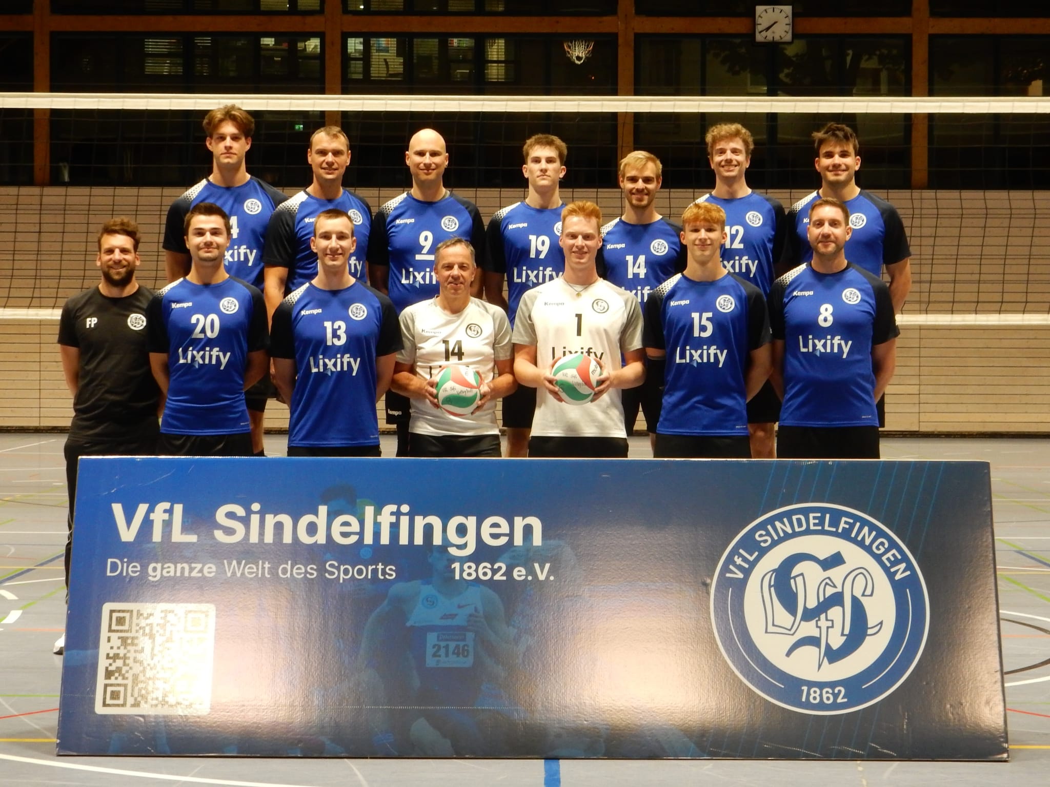Nils Mones, Mykola Tryzna, Thomas Meyer, Mykhailo Trush, Simon Sturm, David Schubert, Nick Hoschke (hintere Reihe von links); Trainer Fabian Probst, Florian Benz, Lukas Thiem, Martin Tischhäuser, Tobias Gußmann, Fabian Schick, Conrad Darmer. Es fehlt: Ra