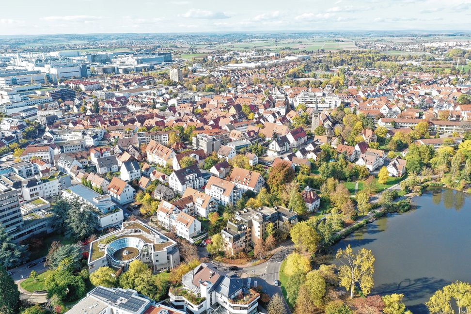 Sindelfingen aus der Vogelperspektive.