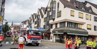 Einsatz bei den Ladengeschäften am Böblinger Postplatz.Bild: SDMB/Dettenmeyer