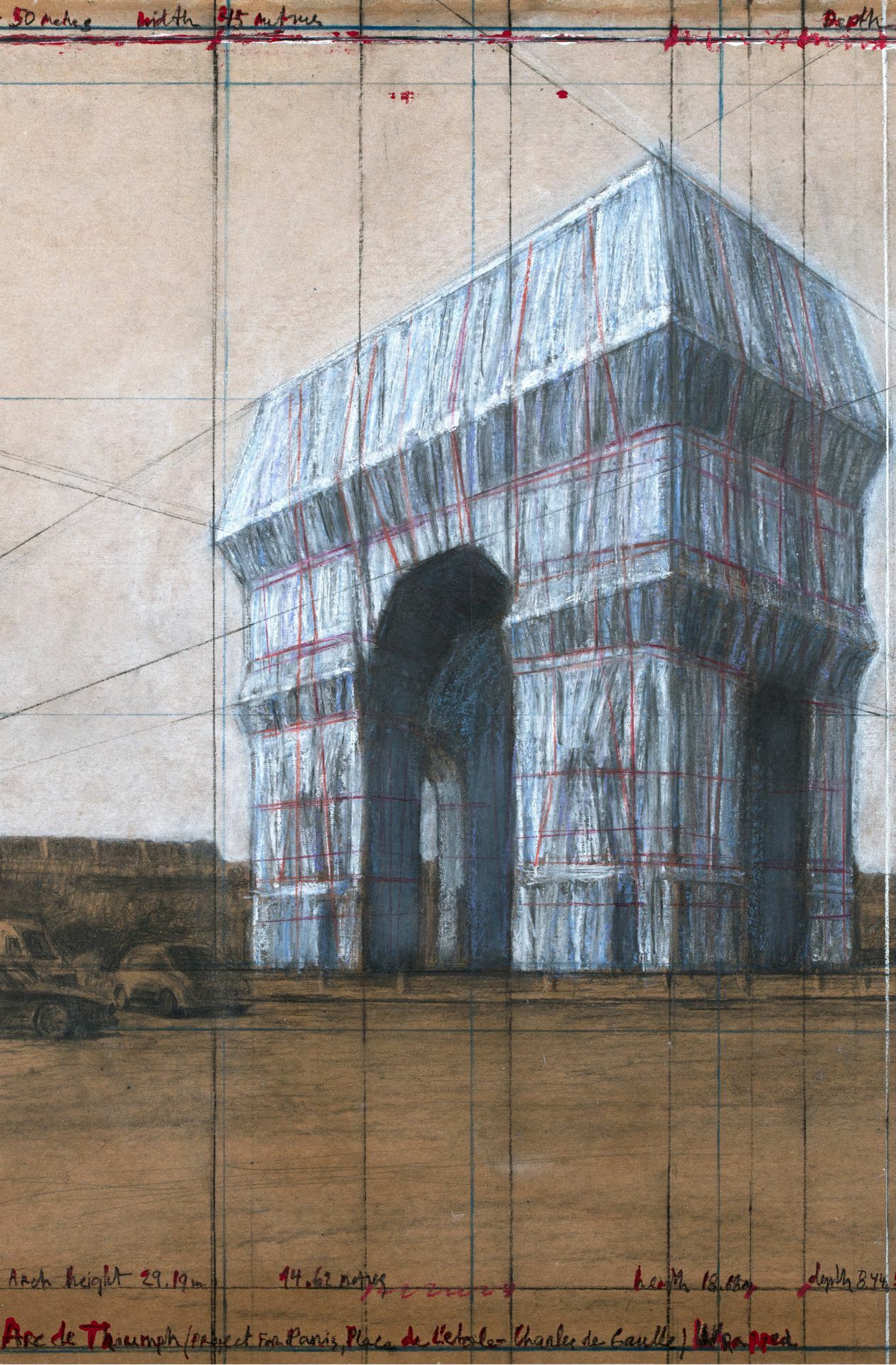 Die Pont-Neuf in Paris 1985, zehn Jahre später der Reichstag in Berlin – auf diese legendären textilen Verpackungs-Aktionen konnten die Ingenieure zurückgreifen, als sie 2019 mit der Tragwerksplanung für die Triumphbogenverhüllung beauftragt wurden. Trotzdem haben sie eine fulminante Pionierleistung vollbracht
 Foto: AFP Photo / Christo and ..