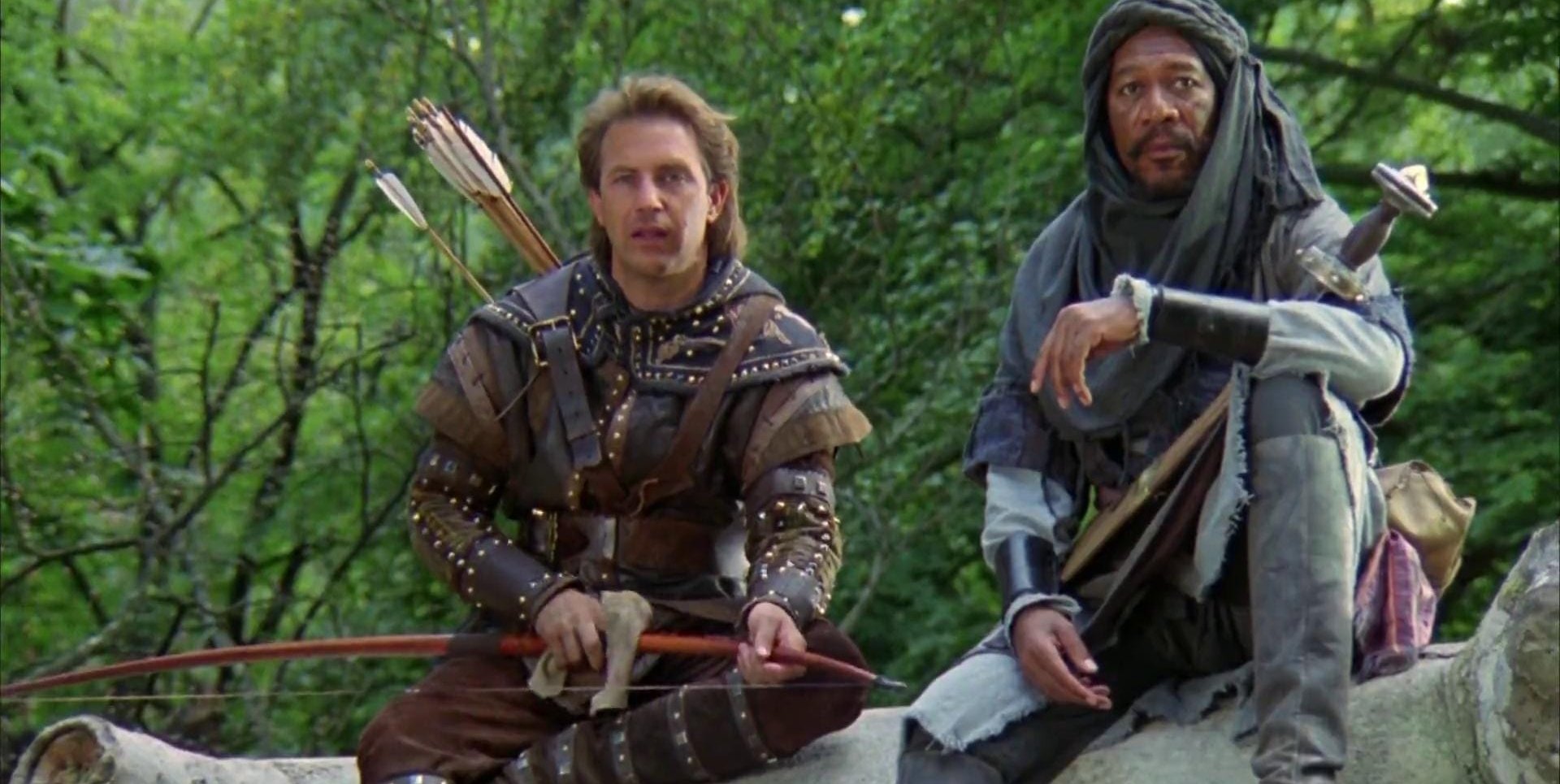 Kevin Costner und Morgan Freeman in „Robin Hood - König der Diebe“.