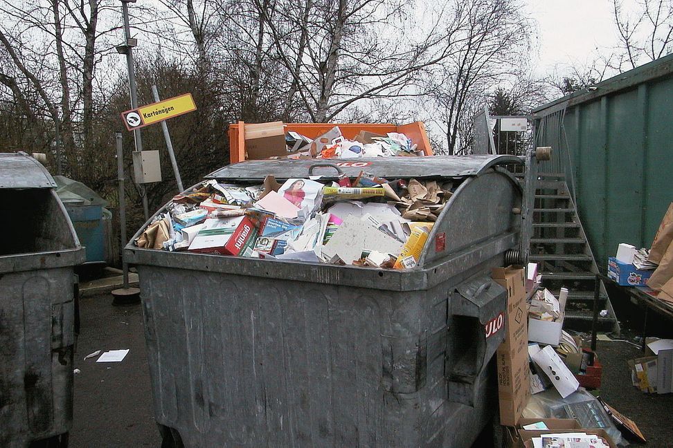 10.03.01 Maichingen, Wertstoffhof: Altpapiercontainer