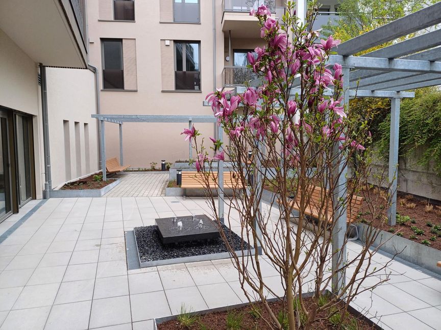 Der Innenhof soll eine Oase der Ruhe werden.