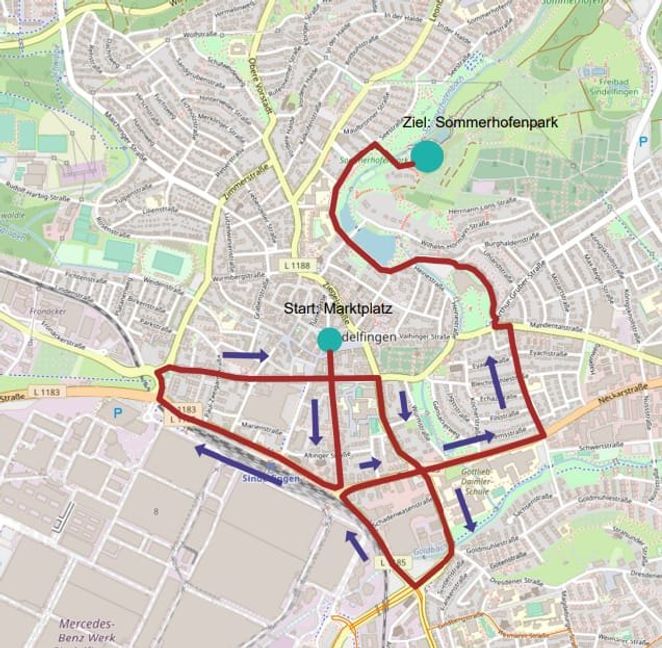 Unsere Karte zeigt den Verlauf der Raddemonstration.