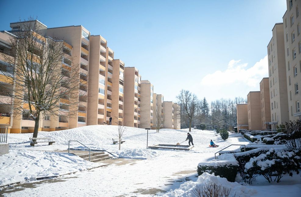 Auf dem Haidach leben viele Spätaussiedler auch aus Russland – derzeit wissen viele nicht mehr, was sie denken und sagen sollen.