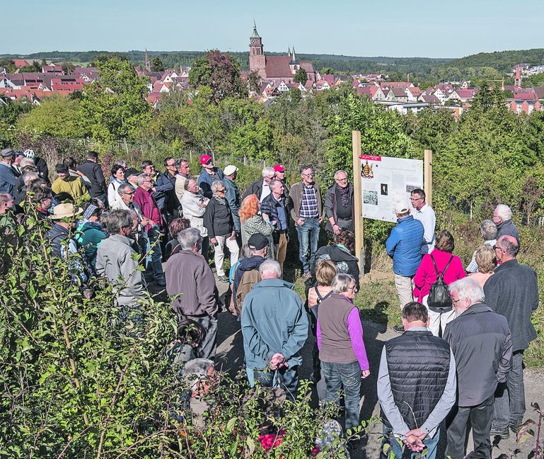 Bei der Einweihung des Wanderwegs „Ein Königreich wird vermessen“. Bild: Richter
