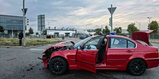 Die Unfallstelle vor dem Werkstor.