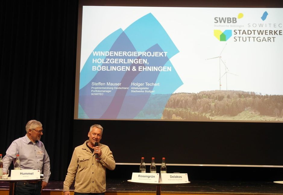 Robert Bäuerle (stellvertretender Projektleiter bei den SWS) und Gerd Hummel (SOWITEC-Geschäftsführer).