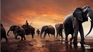 Hannibals nordafrikanische Elefanten quälten sich 218 v. Chr. über die Alpen.