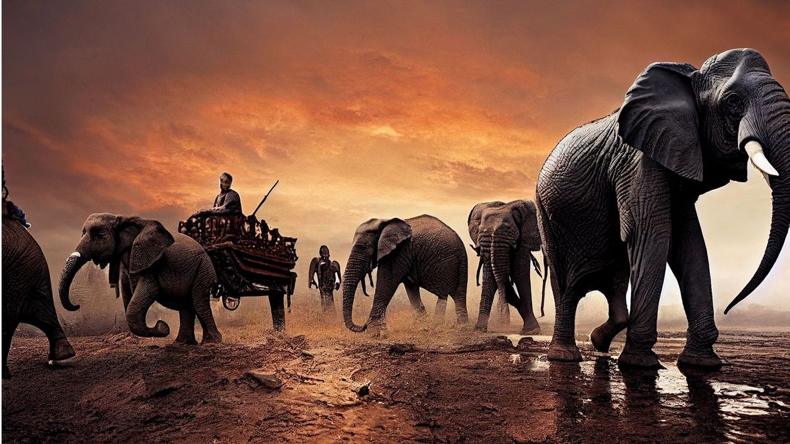 Hannibals nordafrikanische Elefanten quälten sich 218 v. Chr. über die Alpen.
