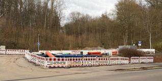 Baustelle in der Friedrich-Ebert-Straße in Sindelfingen.