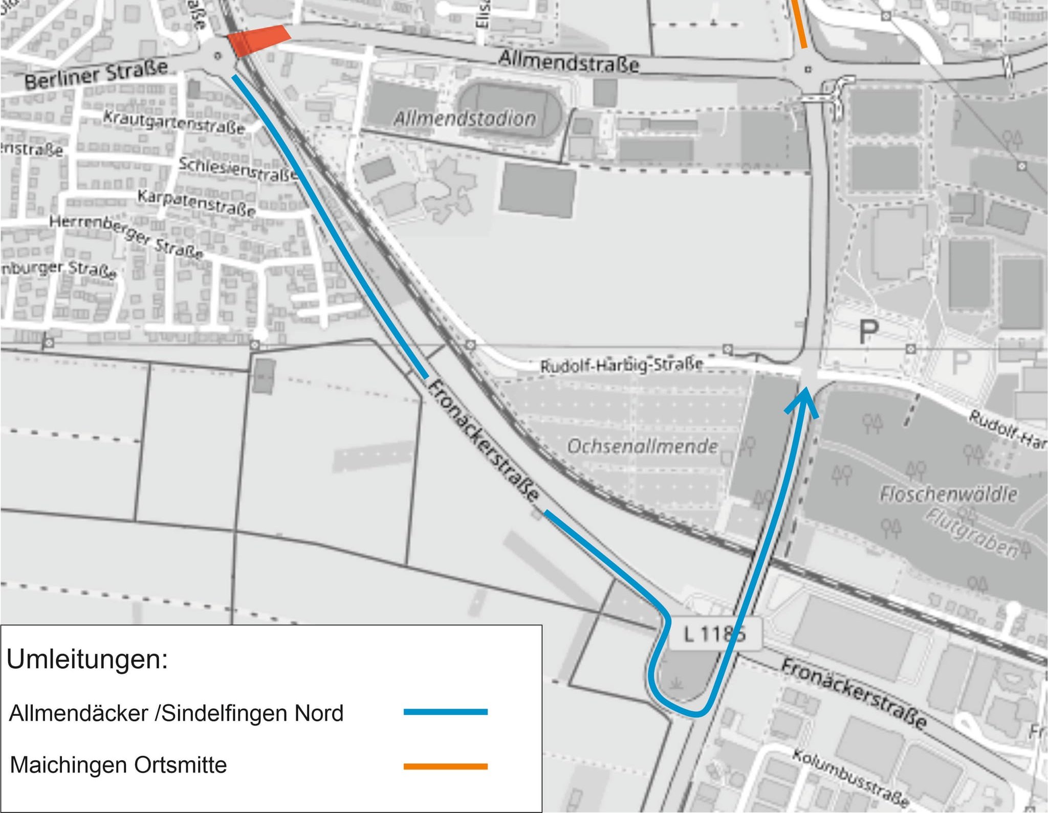 Die Allmendstraße ist ab 14. April gesperrt.