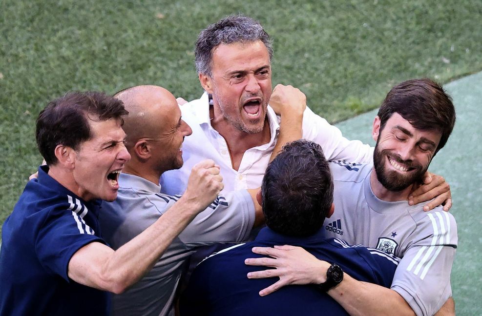 Nationaltrainer Luis Enrique und die Spanier haben bei der EM bislang viel Grund zur Freude.
 Foto: dpa/Wolfgang Rattay