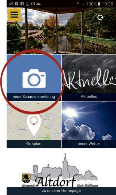 Alles auf einen Blick: die neue App der Gemeinde Altdorf.  Bild: z