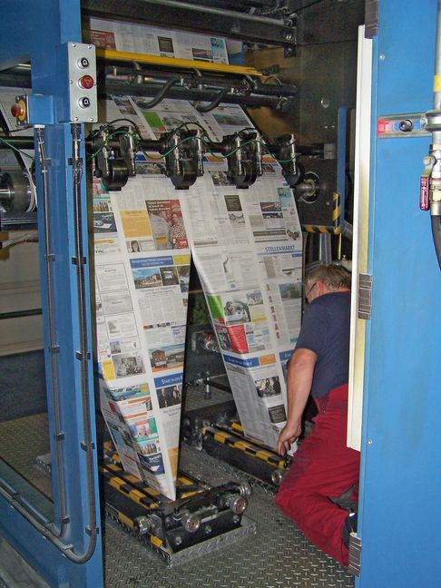 Im Z-Druck werden die SZ/BZ, das Wochenblatt und viele andere Produkte gedruckt. Bild: Steiner/A