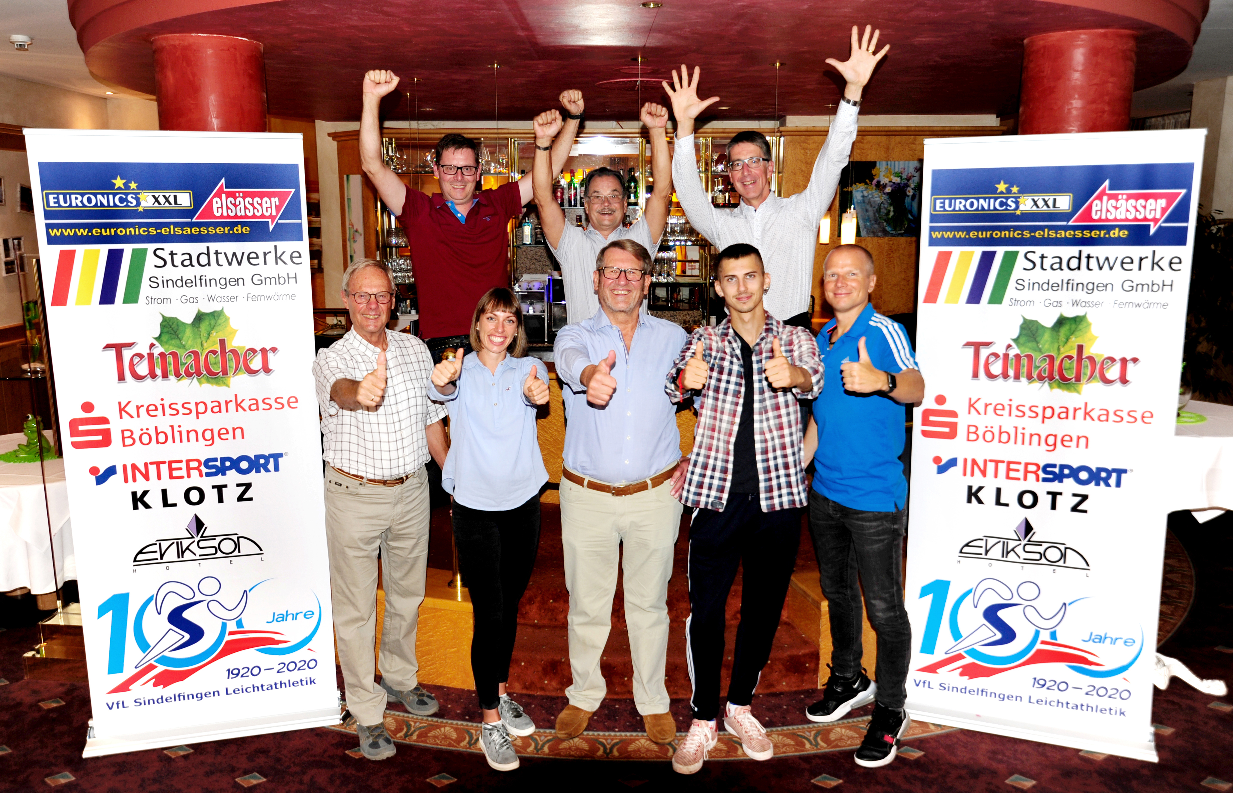 13.9.19 VfL Sindelfingen - Oben von links: Robert Klotz - Dr. Heinrich Reidelbach - Jürgen Kohler
Unten von links: Werner Späth - Carolina Krafzik - Eberhard Elsässer - Constantin Preis  - Bastian Marcard
