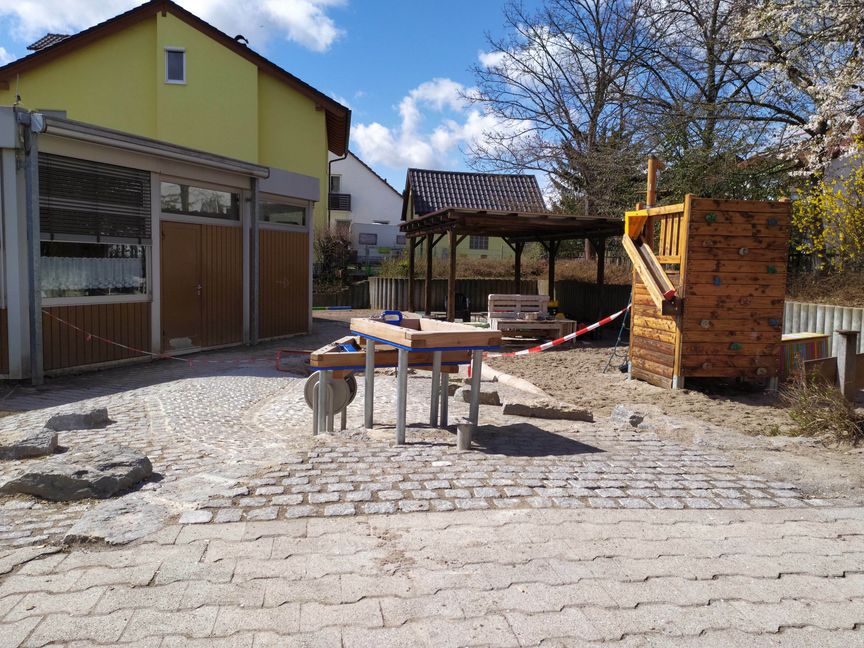 Hier können die Kinder des Kindergartens Hummelbaum A künftig plantschen. Bild: z