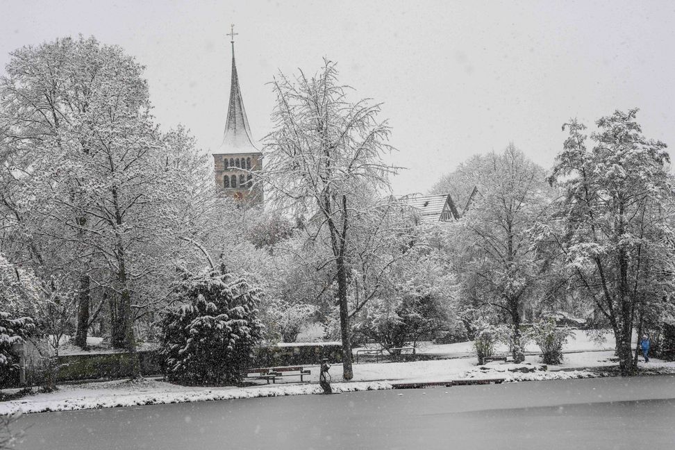 Martinskirche und Klostersee im Winterkleid. Bild: Dettenmeyer