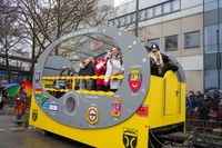 Närrisches Treiben beim Umzug als Abschluss des Leonberger Pferdemarkts.