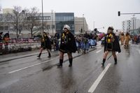 Närrisches Treiben beim Umzug als Abschluss des Leonberger Pferdemarkts.