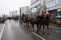 Närrisches Treiben beim Umzug als Abschluss des Leonberger Pferdemarkts.