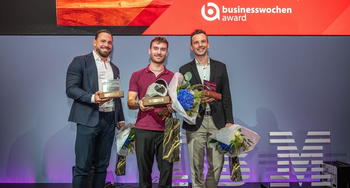 Die Finalisten des Businesswochen-Awards (von links): Florian Winter, Hannes Burget und Alexander Kayser.