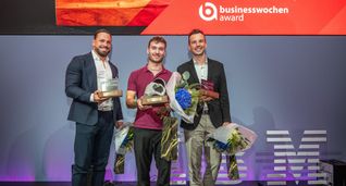 Die Finalisten des Businesswochen-Awards (von links): Florian Winter, Hannes Burget und Alexander Kayser.
