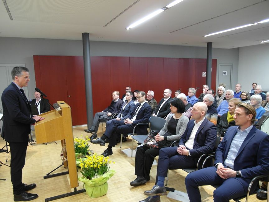 Thorsten Frei bei seiner Rede in Schönaich. Bild: Staber
