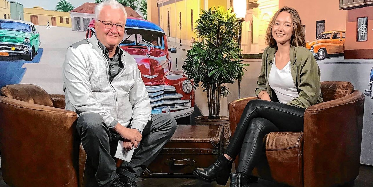 Böblingens City-Managerin Kira Morgan (rechts) im Stadtgespräch mit Hans-Jörg Zürn (Sindelfinger Zeitung/Böblinger Zeitung).