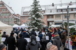 Der Musikverein beim 35. Magstadter Adventsmarkt. Bild: Nüßle