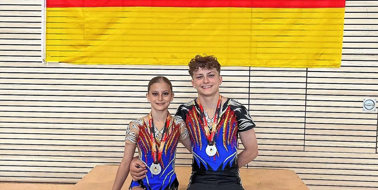 Sofia Kirizoglou und Nils Hoffmann gewinnen bei der Deutschen Meistershaft in Mainz am Ende drei Silbermedaillen. Bild: z