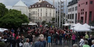 Die Stadtkapelle Sindelfingen trotzte bei ihrem Biennale-Konzert dem Wetter.