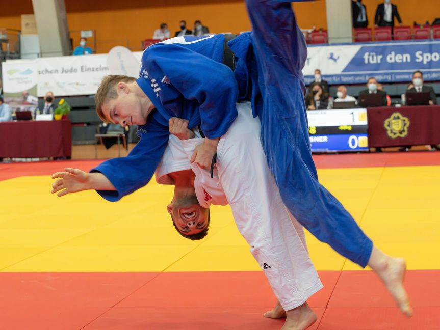 Im kleinen Finale noch einmal obenauf: VfL-Kämpfer Fabian Hässner (oben) und der Hesse Hratschik Latschinian.Bild: Vilz