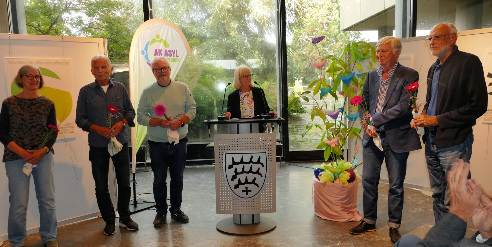 Von Anfang an beim AK Asyl dabei (von links): Ruth Dalheimer, Dieter Dalheimer, Herbert Bellem, Sabine Mundle, Axel Noltin und Michael Rücker. Nicht auf dem Bild Andreas Arndt und Peter Koop.