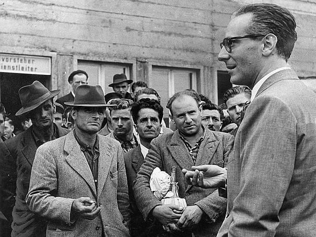 Historische Aufnahme aus der Zeit der Gastarbeit.