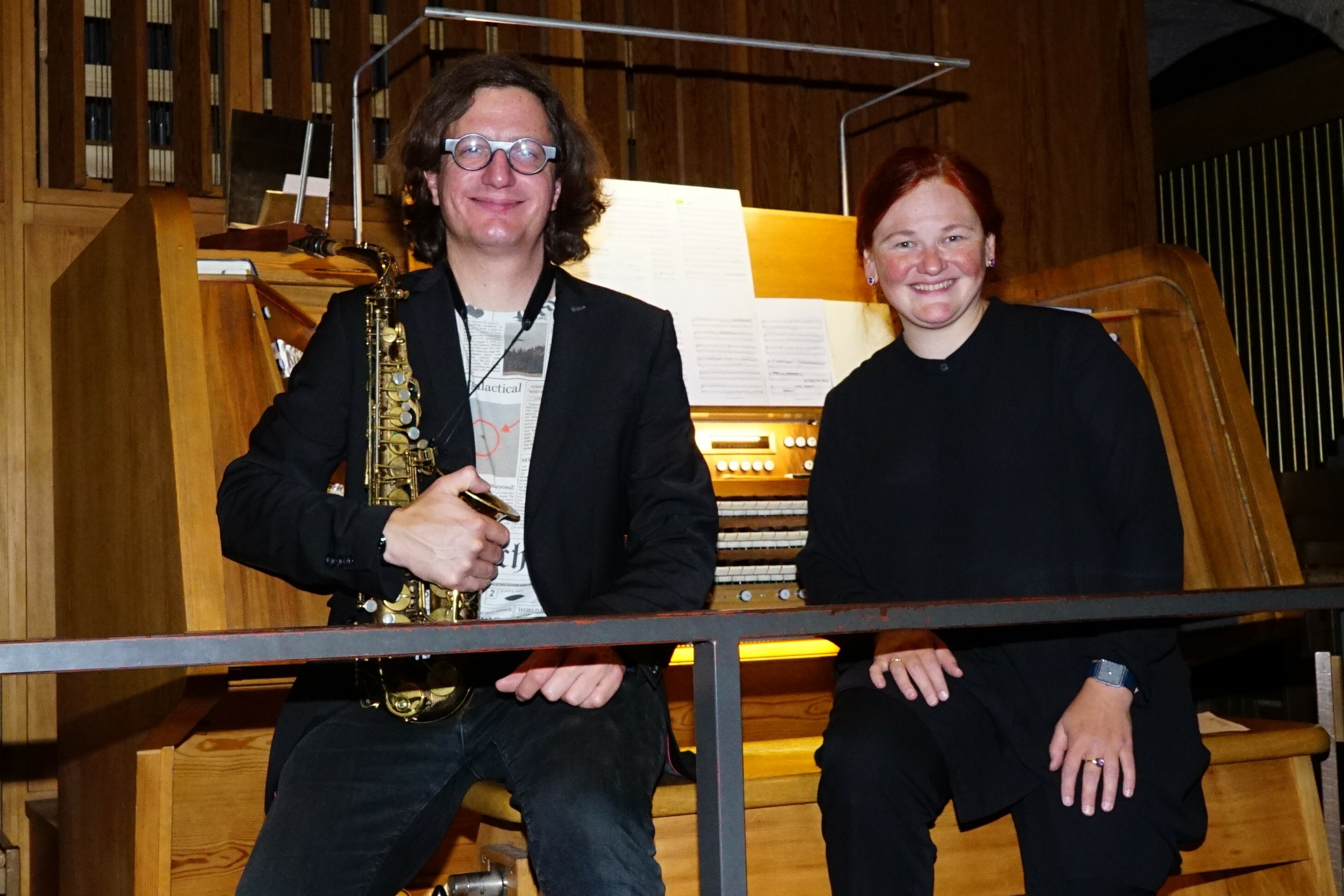 Magnus Mehl und Natalia Ryabkova gastierten bei der Orgelmusik in der Martinskirche in Sindelfingen. Bild: Heiden