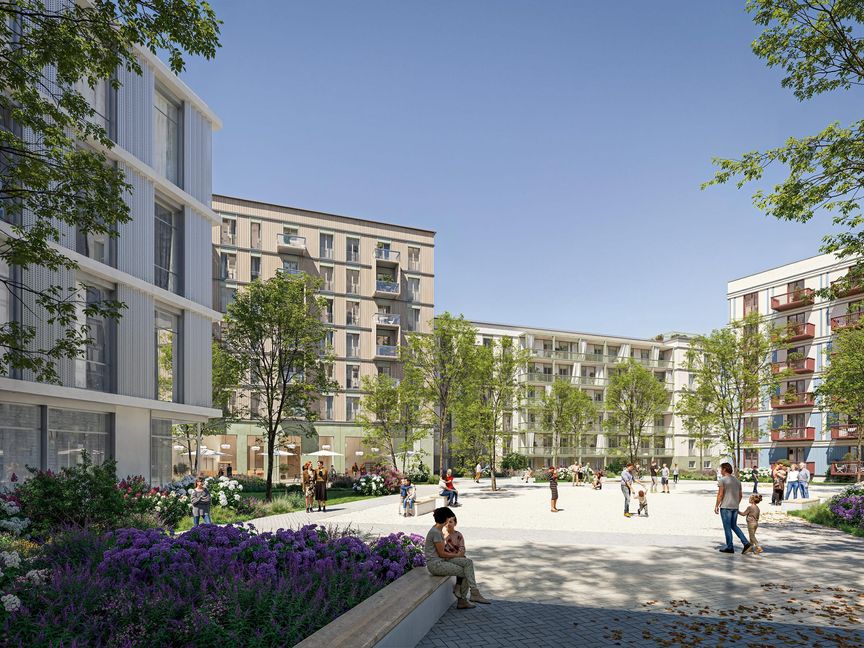 Das neue Quartier ist in Holz-Hybrid-Bauweise geplant.