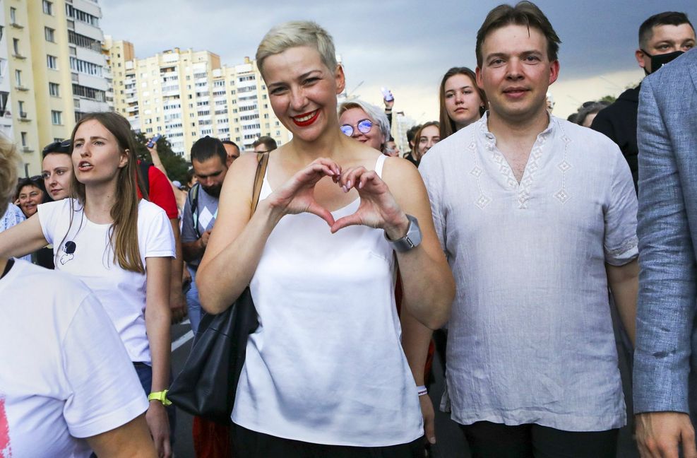 Maria Kolesnikowa bei einer Demonstration im August 2020. Foto: dpa/Uncredited